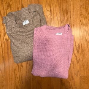 Old Navy Womens Lot of (2) SoSoft Tunic Sweaters Beige Violet XXL Tall